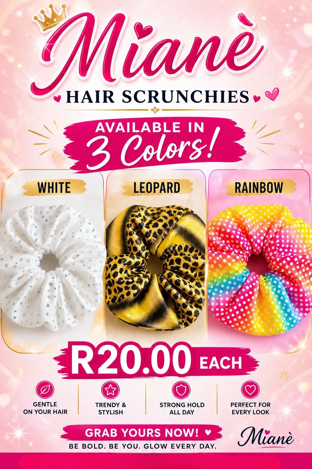 Miané Hair Scrunchies in everyday colours